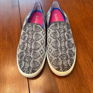 Rothy's The Original‎ Slip On Sneaker Gray Snake Print Size 9.5